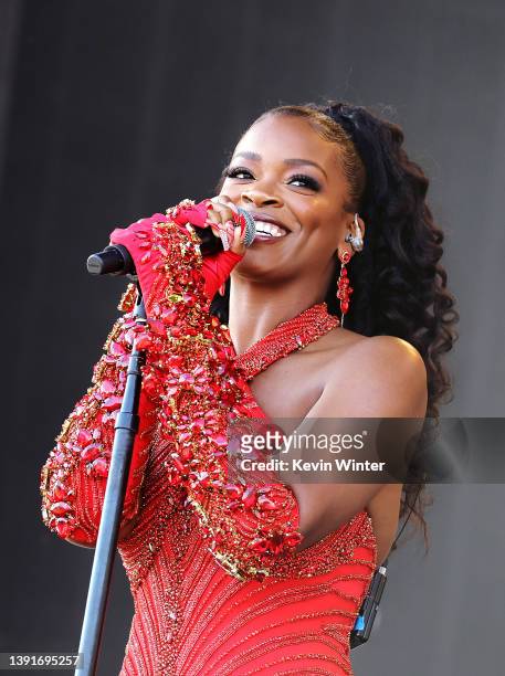 Ari Lennox performs onstage at the Coachella Stage during the 2022 Coachella Valley Music And Arts Festival on April 15, 2022 in Indio, California.