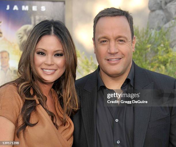 Kevin James and wife Steffiana De La Cruz arrive at the World Premiere of "Zookeeper" at the Regency Village Theatre on July 6, 2011 in Westwood,...