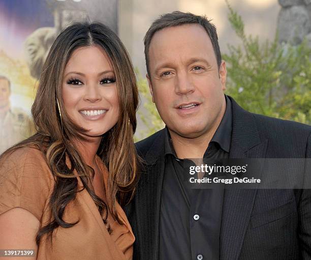 Kevin James and wife Steffiana De La Cruz arrive at the World Premiere of "Zookeeper" at the Regency Village Theatre on July 6, 2011 in Westwood,...