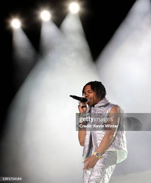 Lil Baby performs onstage at the Coachella Stage during the 2022 Coachella Valley Music And Arts Festival on April 15, 2022 in Indio, California.