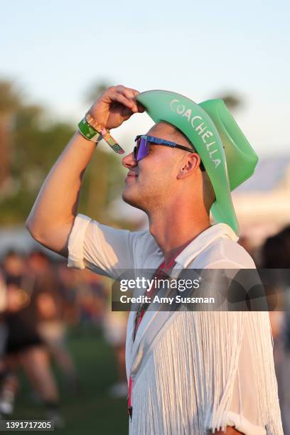 Festivalgoer attends he 2022 Coachella Valley Music And Arts Festivalon April 15, 2022 in Indio, California.