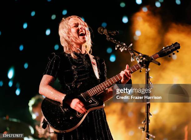 Phoebe Bridgers performs onstage at the Outdoor Theatre during the 2022 Coachella Valley Music And Arts Festival on April 15, 2022 in Indio,...