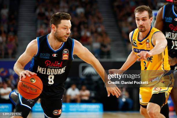 Matthew Dellavedova of United runs with the ball during the round 20 NBL match between Melbourne United and Brisbane Bullets at John Cain Arena on...