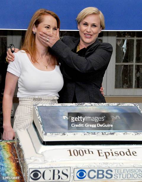 Allison DuBois and Patricia Arquette celebrate the 100th Episode of "Medium" at Raleigh Studios in Manhattan Beach, California on August 27, 2009.