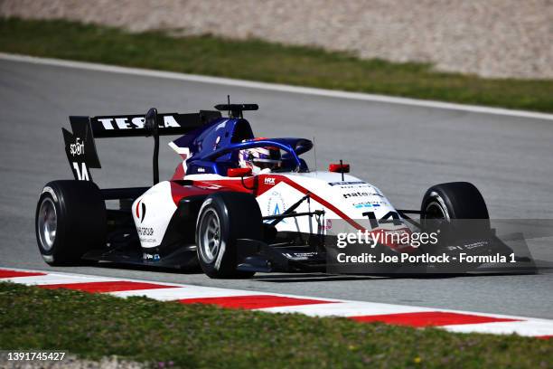 Laszlo Toth of Hungary and Charouz Racing System drives on track during day two of Formula 3 Testing at Circuit de Barcelona-Catalunya on April 16,...