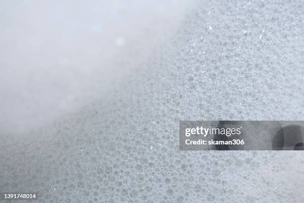 close up texture surface of the bath foam inside bathtub - overflowing bathtub stock pictures, royalty-free photos & images