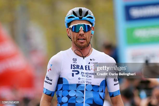 Patrick Bevin of New Zealand and Team Israel - Premier Tech celebrates at finish line as stage winner during the 57th Presidential Cycling Tour Of...