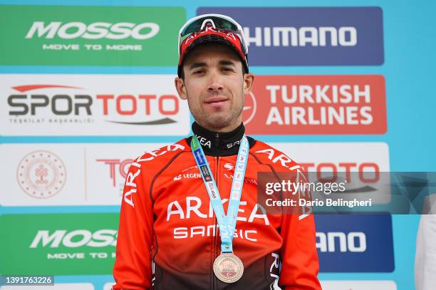 Nicolas Edet of France and Team Arkéa - Samsic on third place poses on the podium ceremony after the 57th Presidential Cycling Tour Of Turkey 2021 -...