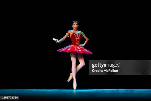 young girl dancing la esmeralda ballet on stage - la art show stock pictures, royalty-free photos & images