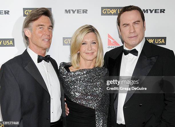 Amazon John Easterling, Olivia Newton-John and John Travolta arrive at G'Day USA 2010 Los Angeles Black Tie Gala held at Hollywood & Highland on...