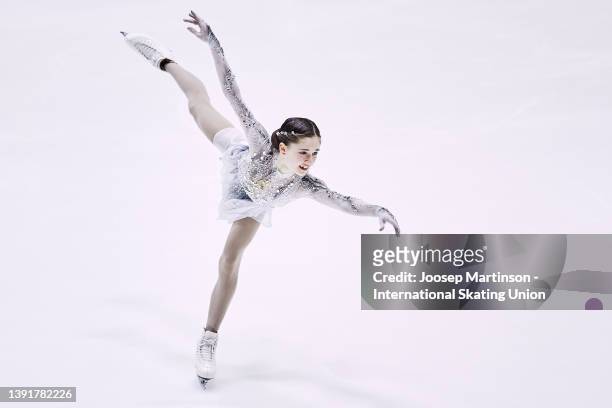 Isabeau Levito of the United States competes in the Junior Women's Short Program during day 3 of the ISU World Junior Figure Skating Championships at...