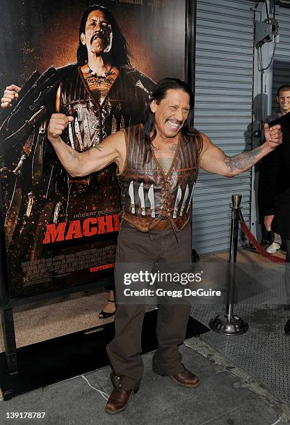 Danny Trejo arrives at the Los Angeles Screening of "Machete" at the Orpheum Theater on August 25, 2010 in Los Angeles, California.