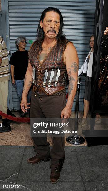 Danny Trejo arrives at the Los Angeles Screening of "Machete" at the Orpheum Theater on August 25, 2010 in Los Angeles, California.