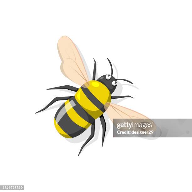 ilustrações, clipart, desenhos animados e ícones de design vetorial do ícone das abelhas. - bees