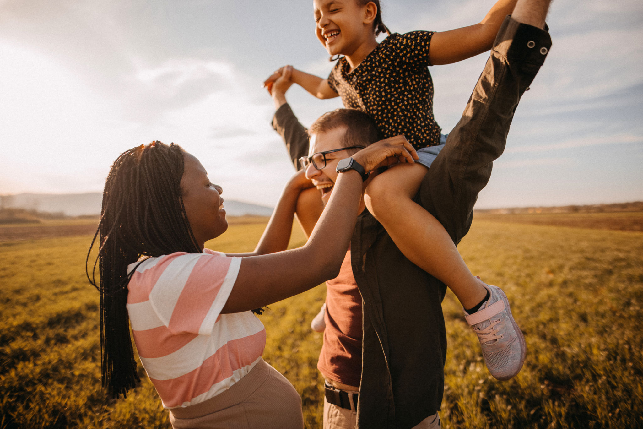 family enjoying nature