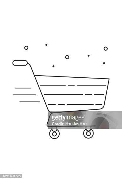 cart icon vector illustration in monochrome color. - 買い物袋 stock illustrations