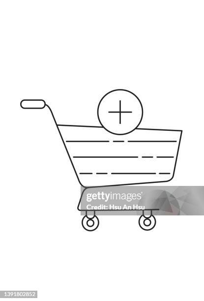 bildbanksillustrationer, clip art samt tecknat material och ikoner med cart icon vector illustration in monochrome color. - ショッピングセンター