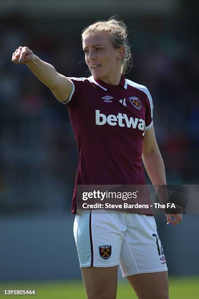 Kate Longhurst of West Ham United during The Vitality Women's FA Cup Semi-Final match between West Ham United Women and Manchester City Women at...