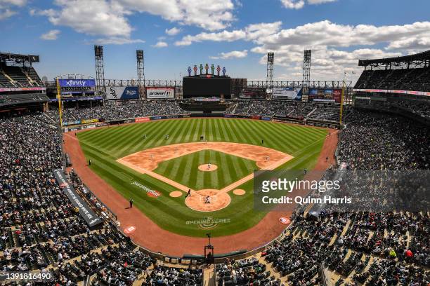 General view of Guaranteed Rate Field during the second inning of the game between the Chicago White Sox and the Tampa Bay Rays at Guaranteed Rate...