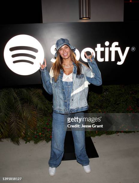 Josephine Skriver attends the Swedish House Mafia “Paradise Again” Album Release Party with Spotify Live from the Desert at Zenyara on April 15, 2022...