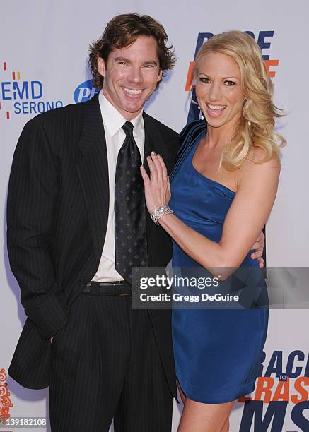 Debbie Gibson and Dr. Rutledge Taylor arrive at the 18th Annual Race To Erase MS at the Hyatt Regency Century Plaza Hotel on April 29, 2011 in...