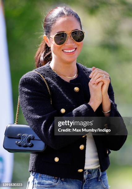 Meghan, Duchess of Sussex attends the Land Rover Driving Challenge, on day 1 of the Invictus Games 2020 at Zuiderpark on April 16, 2022 in The Hague,...