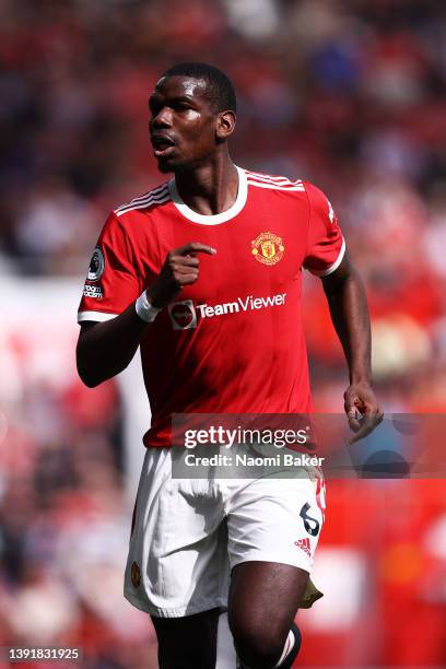 Paul Pogba of Manchester United in action during the Premier League match between Manchester United and Norwich City at Old Trafford on April 16,...