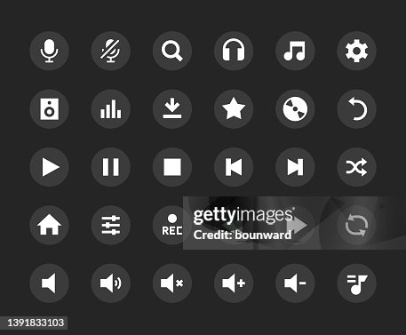 Multimedia Audio Button Icon Set Multimedia Audio Button Icon Set