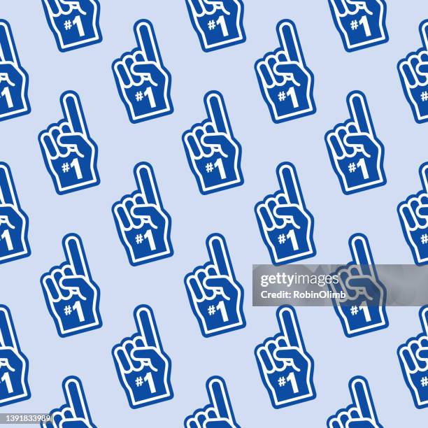 blue number 1 hand seamless pattern - pep rally stock illustrations