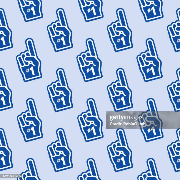 blue number 1 hand seamless pattern - pep rally background stock illustrations