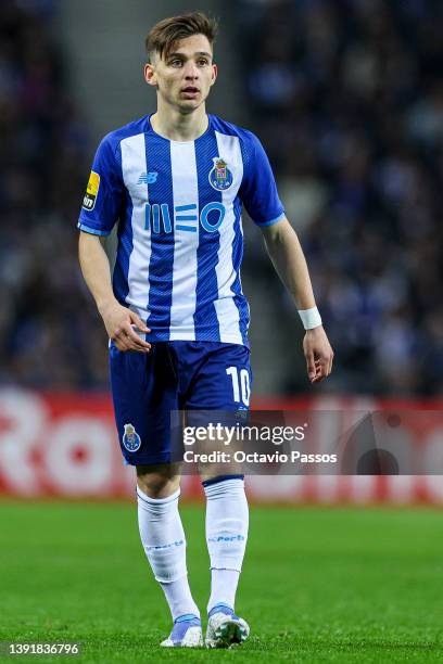 Francisco Conceicao of FC Porto in action during the Liga Portugal Bwin match between FC Porto and Portimonense SC at Estadio do Dragao on April 16,...