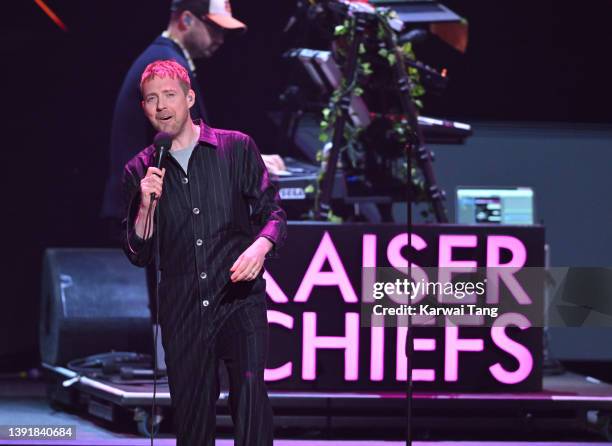 Ricky Wilson of the Kaiser Chiefs performs during the Invictus Games opening ceremony at Zuiderpark on April 16, 2022 in The Hague, Netherlands.