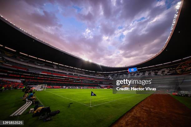 General view of Azteca stadium prior the 14th round match between Cruz Azul and Chivas as part of the Torneo Grita Mexico C22 Liga MX at Azteca...