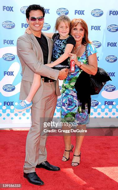 Antonio Sabato Jr., daughter Mina Bree Sabato and mom arrive at the American Idol Season 8 Finale held at the Nokia Theatre L.A. Live on May 20, 2009...