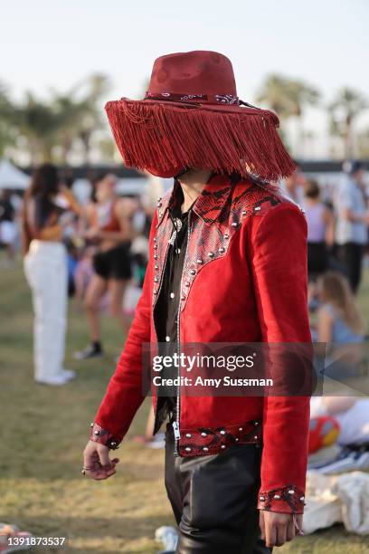 Festivalgoer attends the 2022 Coachella Valley Music and Arts Festival on April 16, 2022 in Indio, California.