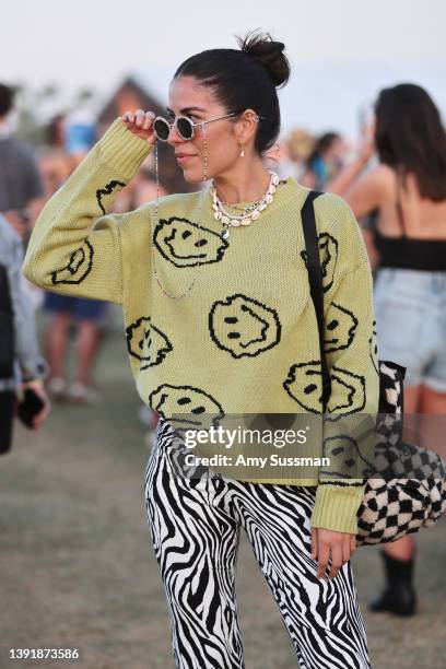 Festivalgoer attends the 2022 Coachella Valley Music and Arts Festival on April 16, 2022 in Indio, California.