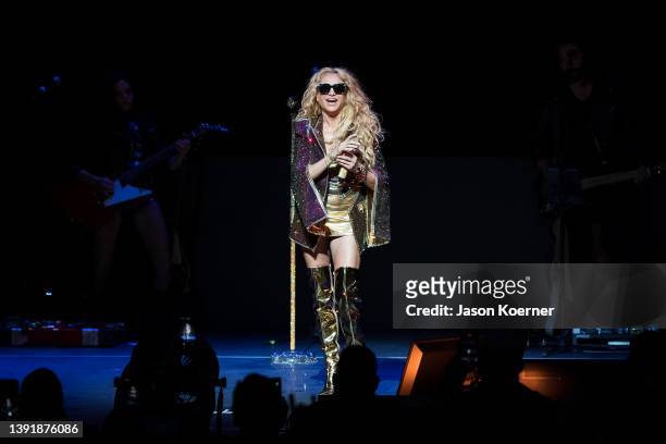 Paulina Rubio performs onstage during The Perrisimas Tour at Hard Rock Live in the Seminole Hard Rock Hotel & Casino on April 16, 2022 in Hollywood,...