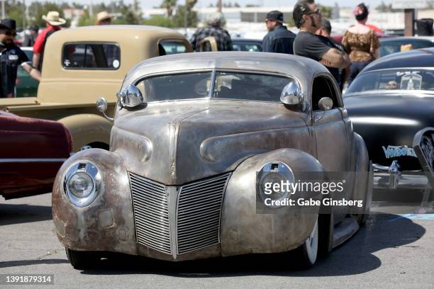 Custom vehicle is displayed during the car show at the 25th anniversary of the Viva Las Vegas Rockabilly Weekend at The Orleans Hotel & Casino at The...