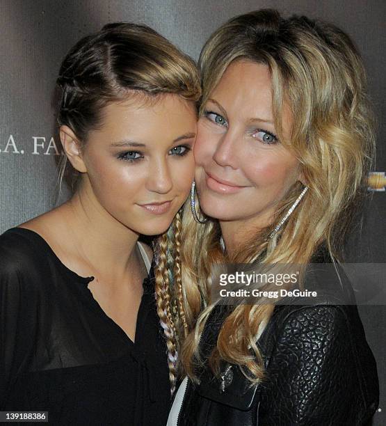Ava Sambora and mom Heather Locklear arrive at the White Trash Beautiful Spring 2011 Fashion Show held at Sunset Gower Studios on October 17, 2010 in...