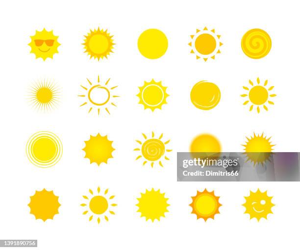 illustrazioni stock, clip art, cartoni animati e icone di tendenza di sun_collection_01 - luce solare