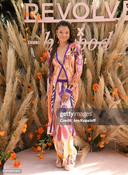 Storm Reid attends REVOLVE x The h.wood Group Present REVOLVE FESTIVAL on April 16, 2022 in La Quinta, California.