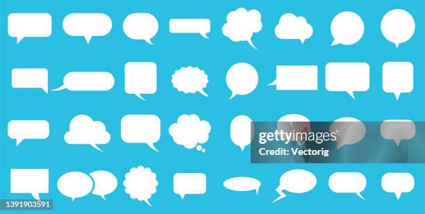 speech bubble icons set - chat bubble stock illustrations