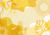 Abstract simply background with natural line arts - summer theme -