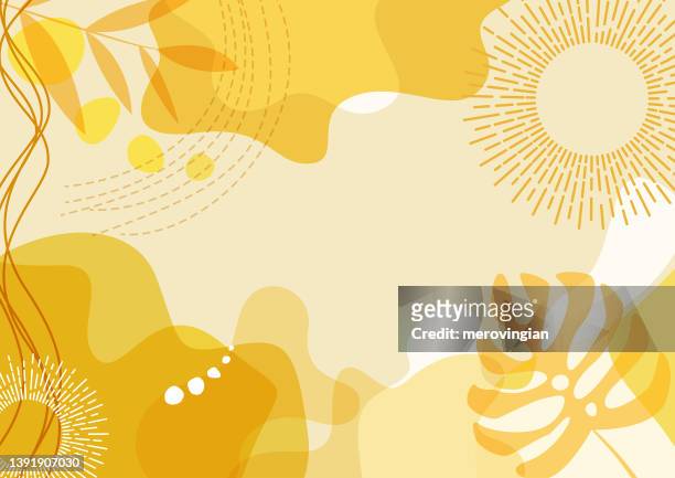 abstract simply background with natural line arts - summer theme - - illustration stock illustrations