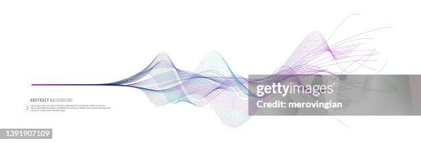 abstract wave element for design. digital frequency track equalizer. stylized line art background. curved wavy line, smooth stripe - biotech industries images stock illustrations