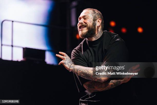 Post Malone performs at the Sahara Tent at 2022 Coachella Valley Music and Arts Festival weekend 1 - day 2 on April 16, 2022 in Indio, California.
