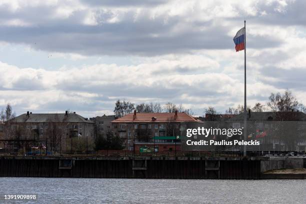 View from the Lithuania side towards Kaliningrad Oblast, Sovetsk city on April 16, 2022 in Panemune, Lithuania. Russia's Kaliningrad exclave, on the...