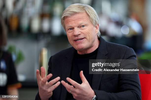 Oliver Kahn, CEO of FC Bayern München attends the Stahlwerk Doppelpass TV Show at Hilton Munich Airport Hotel on April 17, 2022 in Munich, Germany.