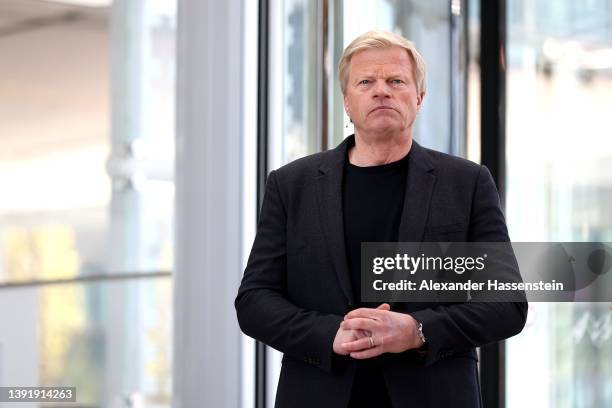 Oliver Kahn, CEO of FC Bayern München attends the Stahlwerk Doppelpass TV Show at Hilton Munich Airport Hotel on April 17, 2022 in Munich, Germany.