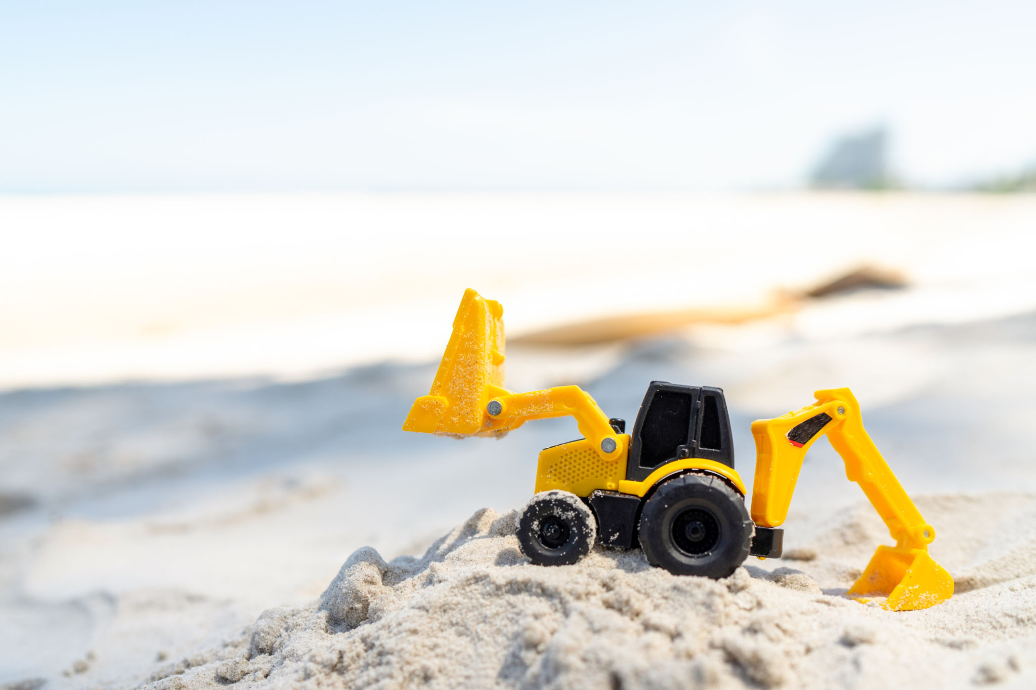Backhoe toy yellow plastic Backhoe toy yellow plastic